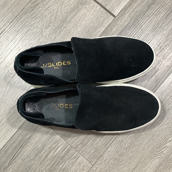 J Slides Dimmi Black Suede Slip-On Smeaker Loafers size 8.5 - Picture 2 of 8